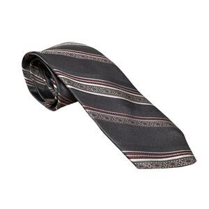 Dino Orsini Neck Tie Men's Vintage Red White Geometric Striped Made In USA